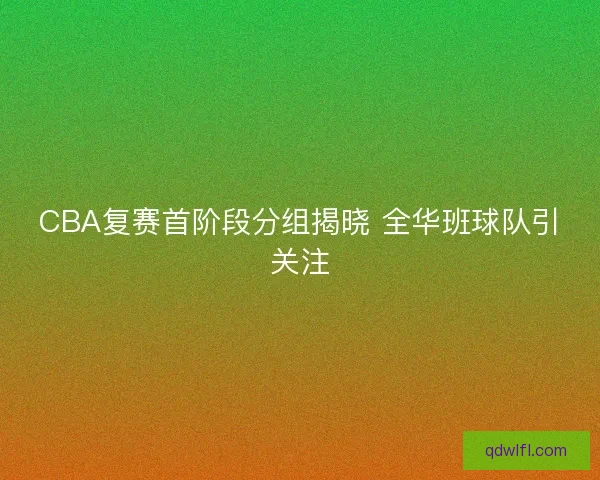 CBA复赛首阶段分组揭晓 全华班球队引关注